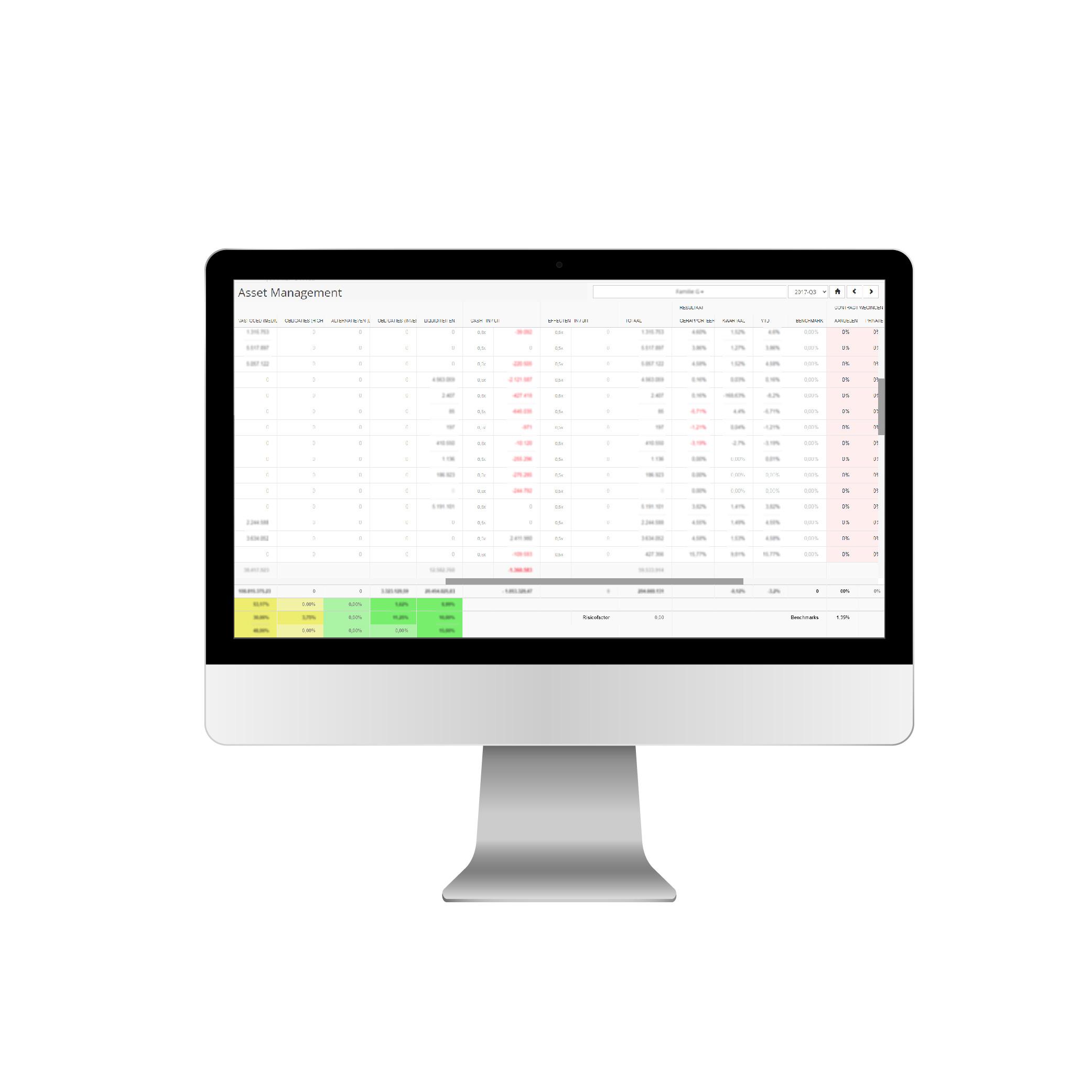 Beheer alle assets van klanten in een volledig overzicht. Lage leercurve door een intuïtieve interface gelijk aan Excel.