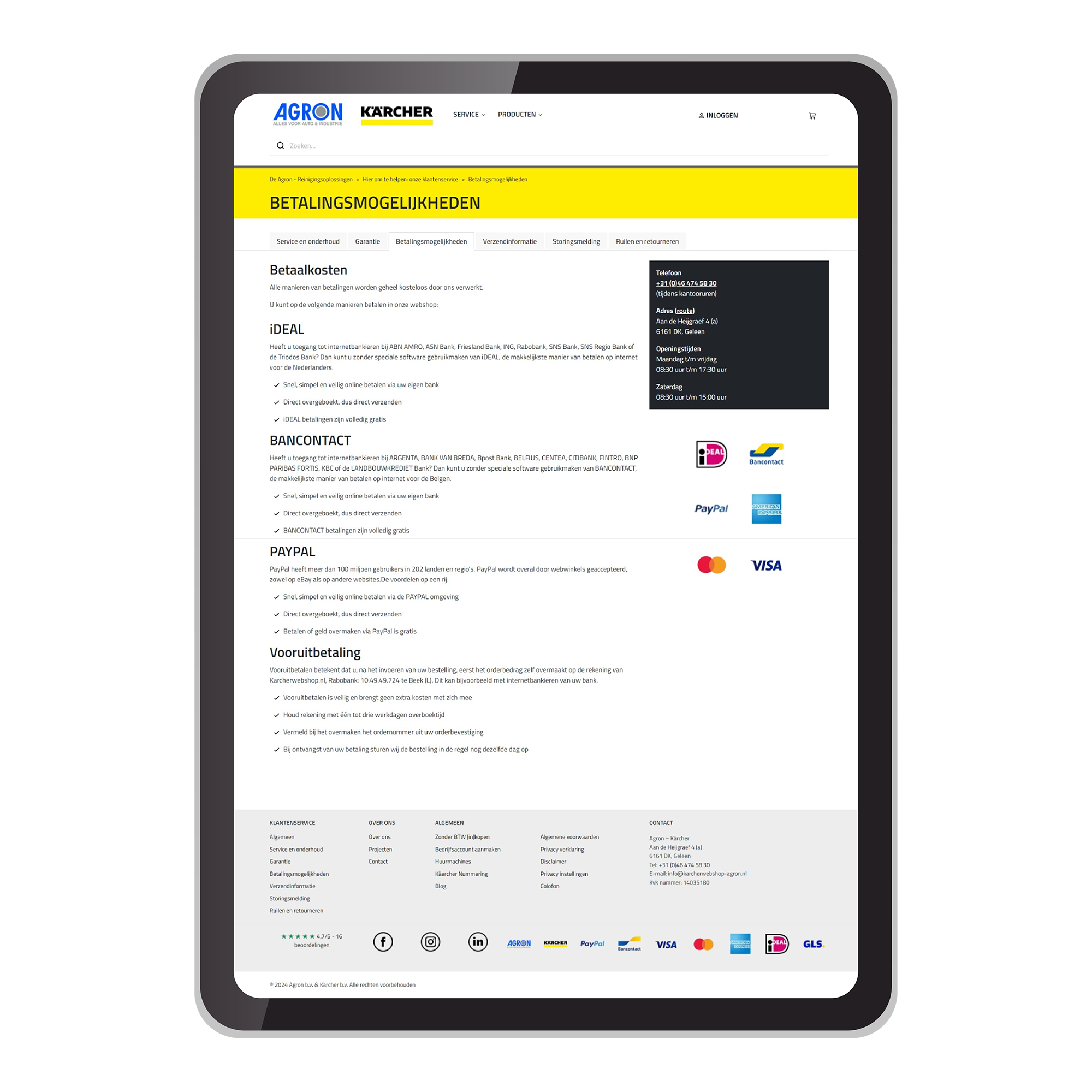 Als pioniers in online Kärcher verkoop blijven we innoveren om klanten de beste winkelervaring te bieden.<br><br><h3>Bezoek nu website <a
href=