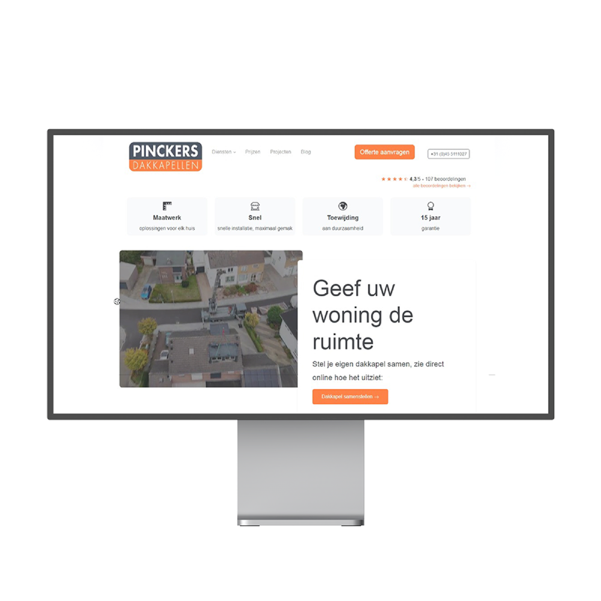 Pinckers Dakkapellen — Modern en intuïtief webdesign